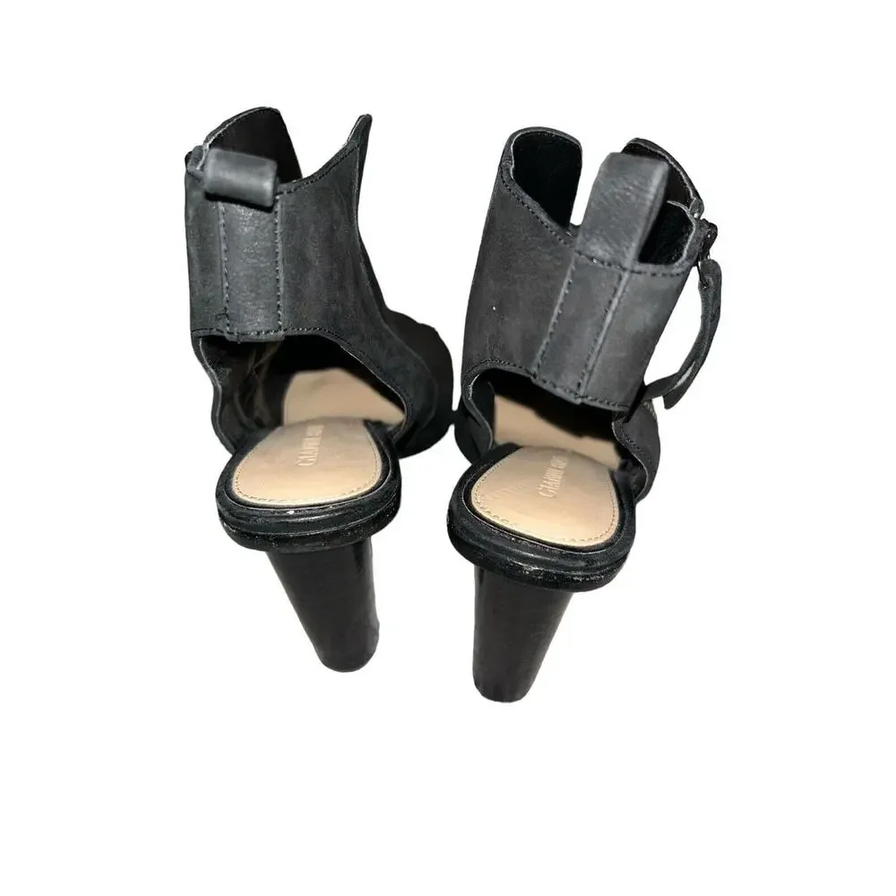 Gianni Bini Womens Sz 8 Suede Ankle‎ Booties Black Zip Side Block Heels